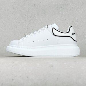 Alexander Mcqueen White Platform Sneakers (Black Trim)